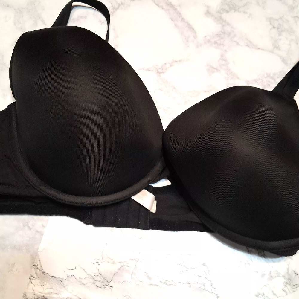 Cacique 38DDD Boost Plunge Black Padded Wire Bra With Push Ups